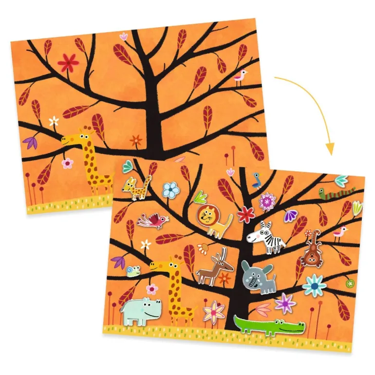 Djeco Creative Sticker Activity, Climbing Tree