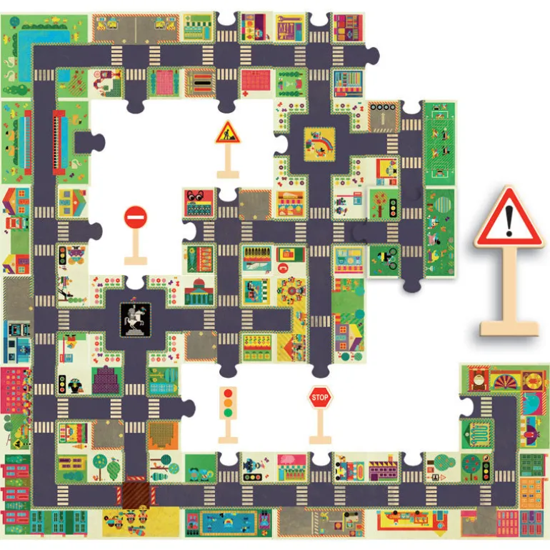Djeco Floor Puzzle - Car Track for Children