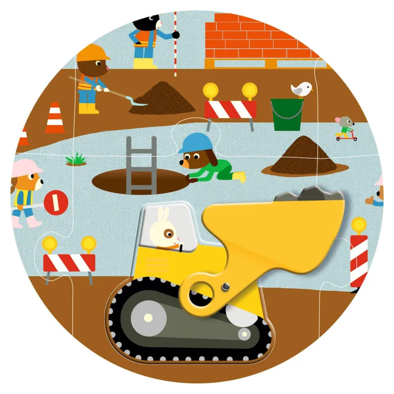 Djeco Floor Puzzle, Floor Puzzle - Construction Site