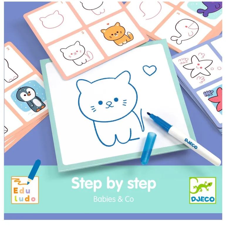 Djeco Learning Game, Step by Step 1, 2, 3 - Animal Babies