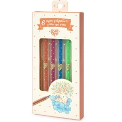Djeco Lovely Paper, Glitter Gel Pens, Set of 6