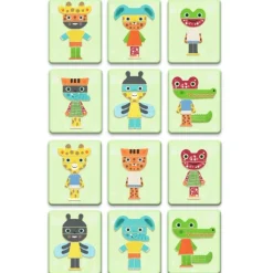 Djeco Magnetic Playset, Inzebox - Mix & Match Animals