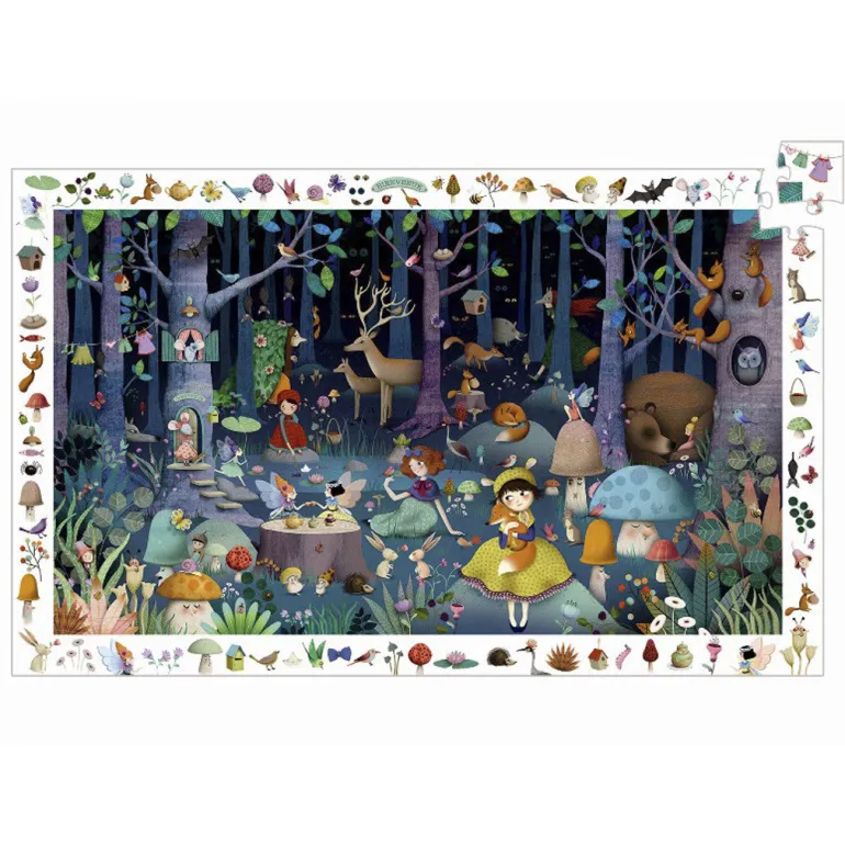 Djeco Observation Puzzle – Enchanted Forest, 100 Pieces