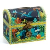 Djeco Piggy Bank, Treasure Chest with Dinosaurs and Lock