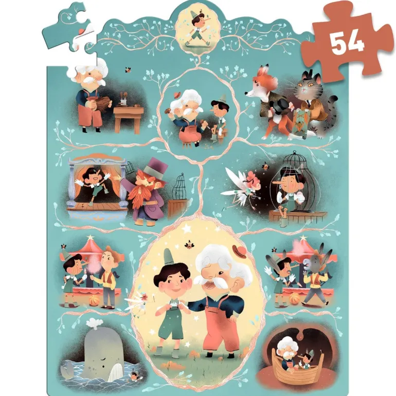 Djeco Puzzle, Story Puzzle, Pinocchio - 54 Pieces