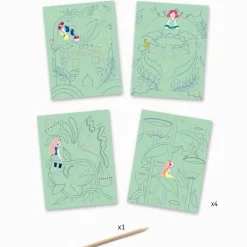 Djeco Scratch Cards, Fantasy Garden