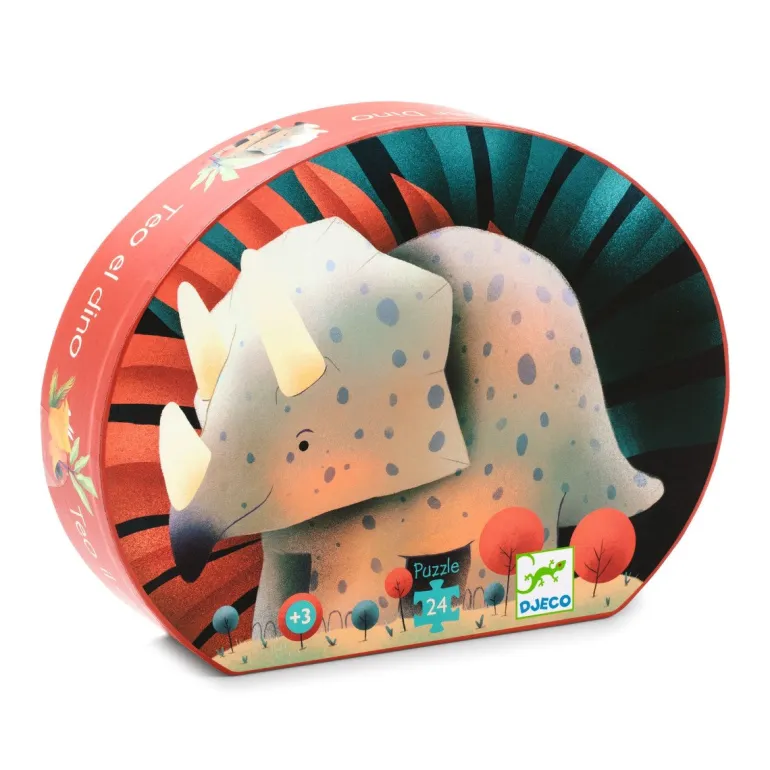 Djeco Silhouette Puzzle, Dinosauren Theo, 24 pieces