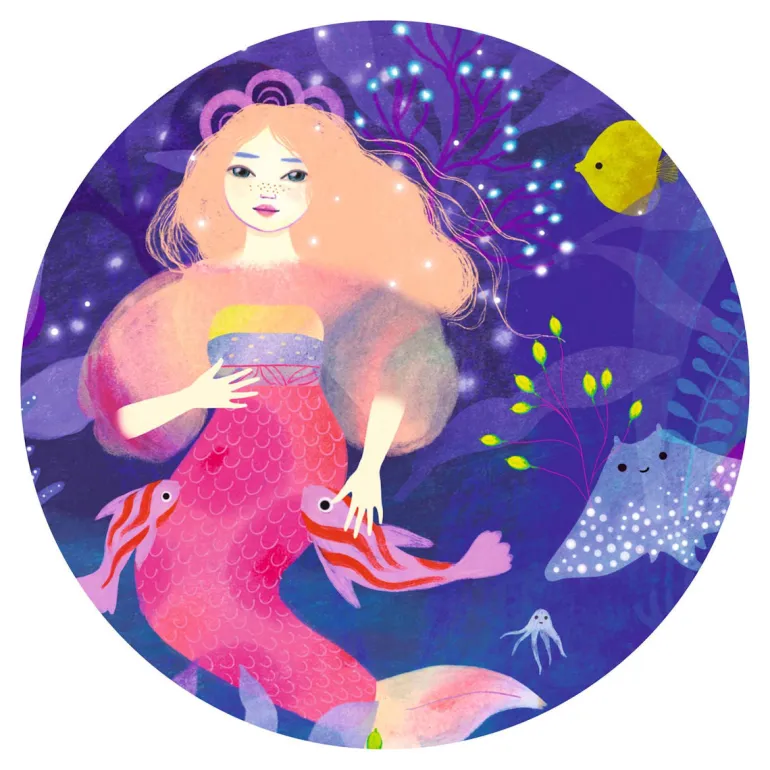 Djeco Silhouette Puzzle, Mermaid Ella - 36 Pieces