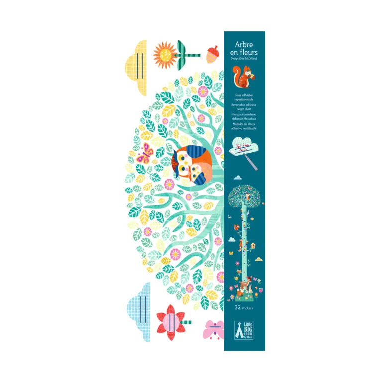 Djeco Wall Sticker, Height Ruler with Forest Animals
