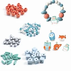 Djeco Wooden Beads, Forest Animals