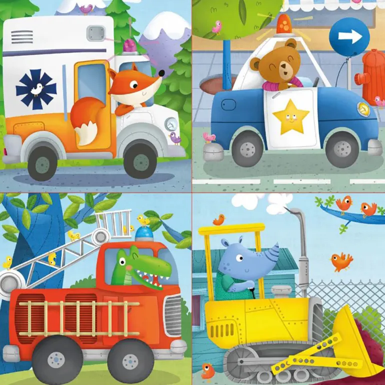 Educa Puzzle Set, 4 Puzzles, Rescue Patrol - 6, 9, 12, and 16 Pieces