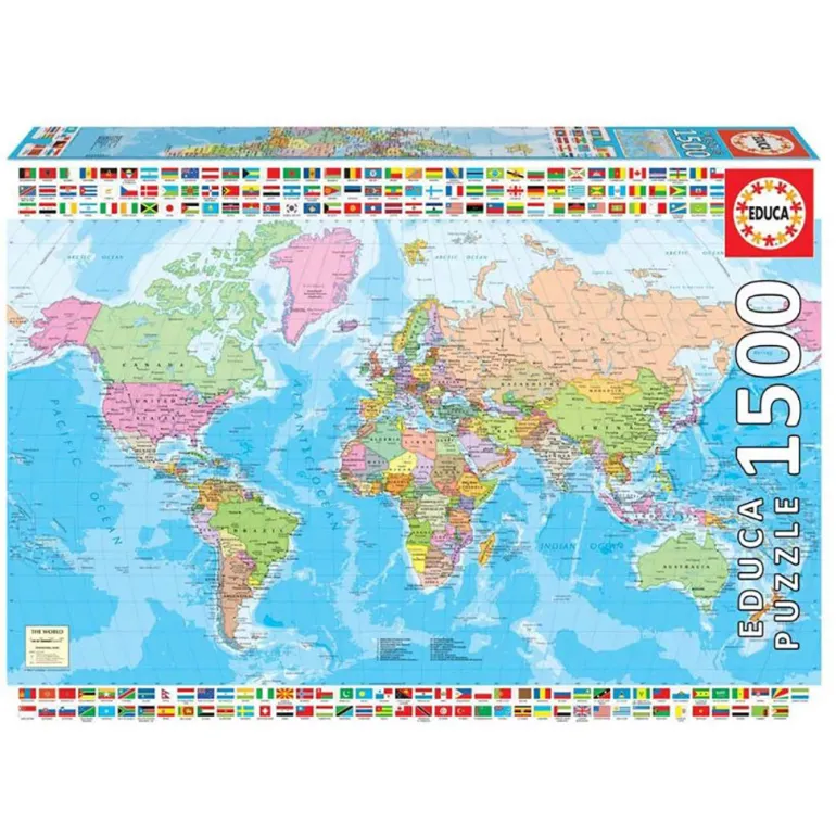 Educa Puzzle, World Map - 1500 Pieces