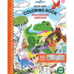 eeBoo Fold-Out Coloring Book, Dinosaurs