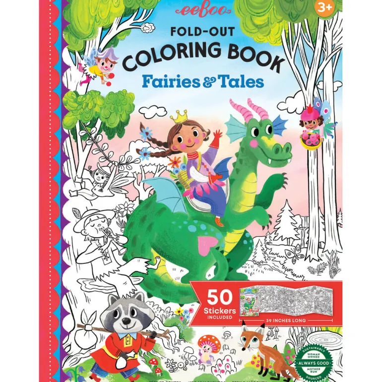 eeBoo Fold-Out Coloring Book: Fairies and Fairy Tales