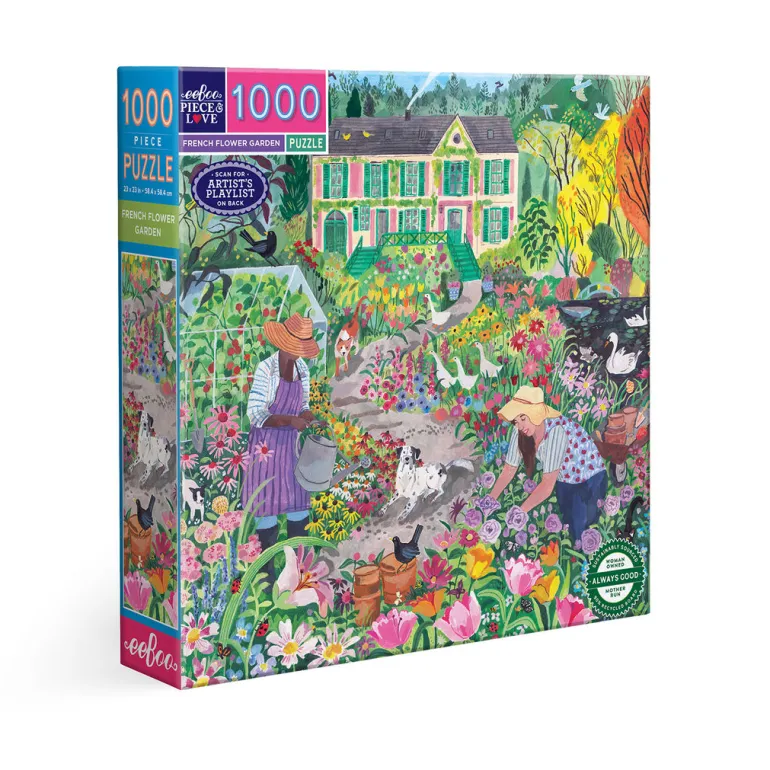 eeBoo Jigsaw Puzzle 1000 Pieces, French Flower Garden