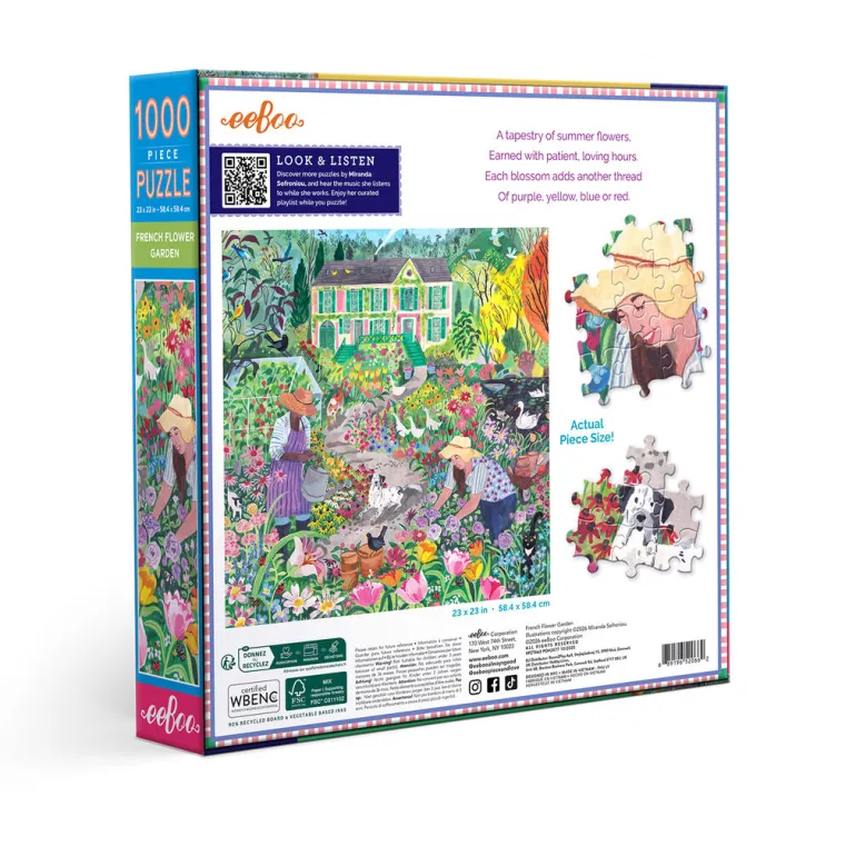 eeBoo Jigsaw Puzzle 1000 Pieces, French Flower Garden