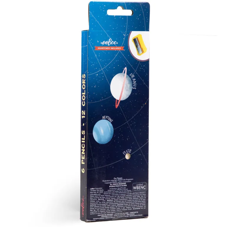 eeBoo - 6 Jumbo Colored Pencils - Our Planets Special Edition