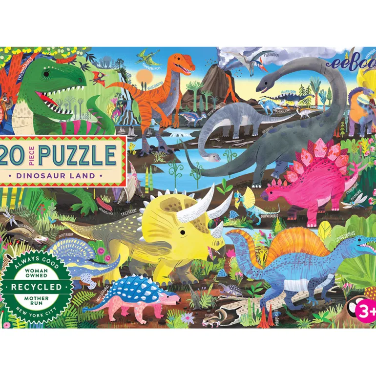 Eeboo Puzzle, Dinoland – 20 Pieces