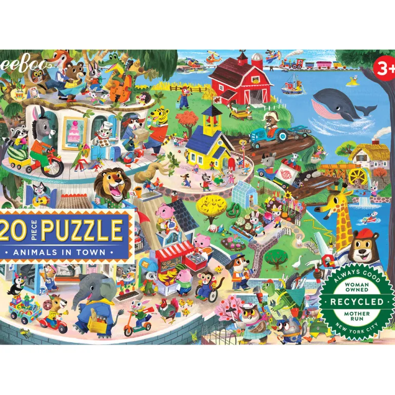 eeBoo Puzzle 20 Pieces, Animals in the City