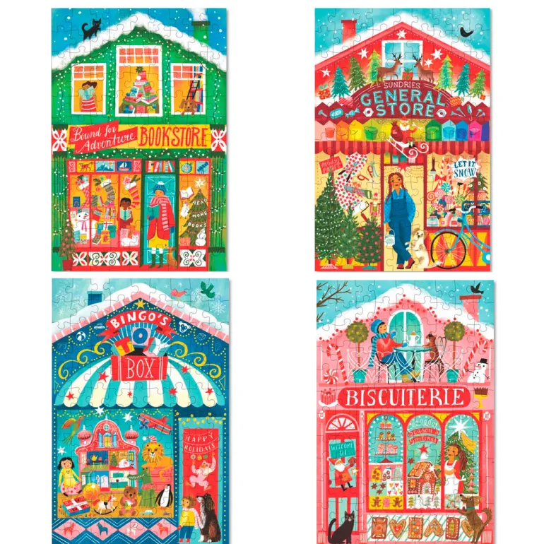 eeBoo Puzzle 100 Pieces, Christmas Market - Assorted Designs