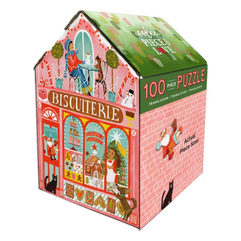 eeBoo Puzzle 100 Pieces, Christmas Market - Assorted Designs