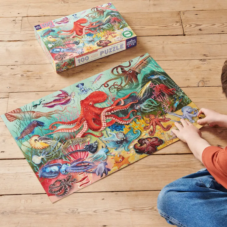 eeBoo Puzzle 100 Pieces, Love from the Octopus