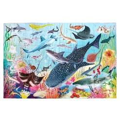 Eeboo Puzzle, Sharks in the Deep - 100 Pieces