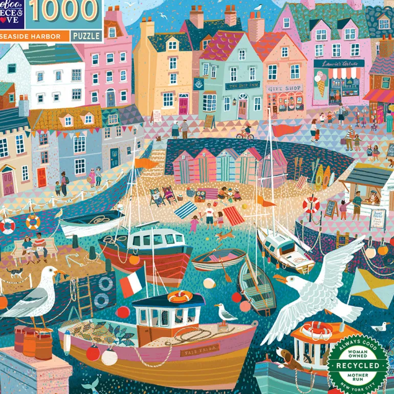 eeBoo Puzzle with 1000 Pieces, Seaside Harbor