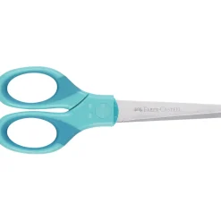 Faber-Castell Children's Scissors for Right and Left-Handed Use with Case - Turquoise