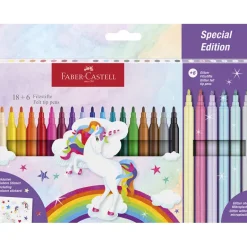 Faber-Castell 18+6 Felt-Tip Pens and Stickers – Unicorn