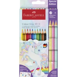 Faber-Castell, 10 +3 Grip Unicorn Colored Pencils, Sparkle