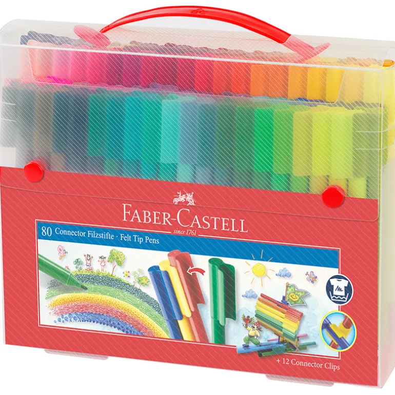 Faber-Castell, Markers with Connector in Suitcase - 80 pcs.