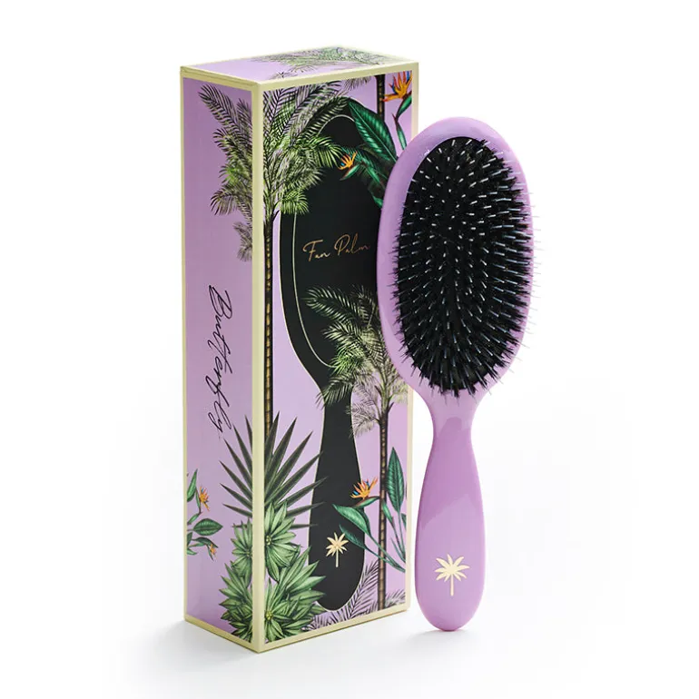 Fan Palm Hairbrush, Butterfly - Medium