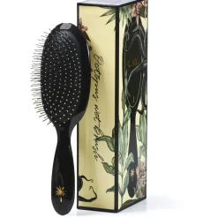 Fan Palm Hairbrush, Medium, Octopus Wet Brush - Black with Glitter