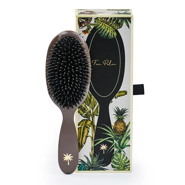 Fan Palm Hairbrush, Mink - Medium