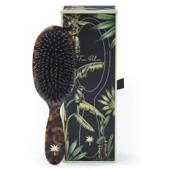 Fan Palm Premium Edition – Medium Brush with Boar and Nylon Bristles, Turtle Pattern