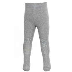 GoBabyGo Crawling Tights with Non-Slip Rubber Pads, Grey Melange
