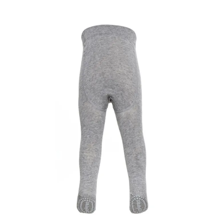 GoBabyGo Crawling Tights with Non-Slip Rubber Pads, Grey Melange