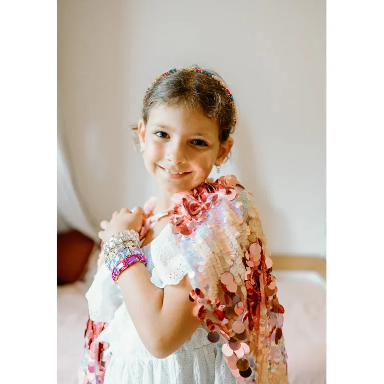 Great Pretenders Cape, The 5th Avenue Sequin Cape, Pink - Size 4-6 Years