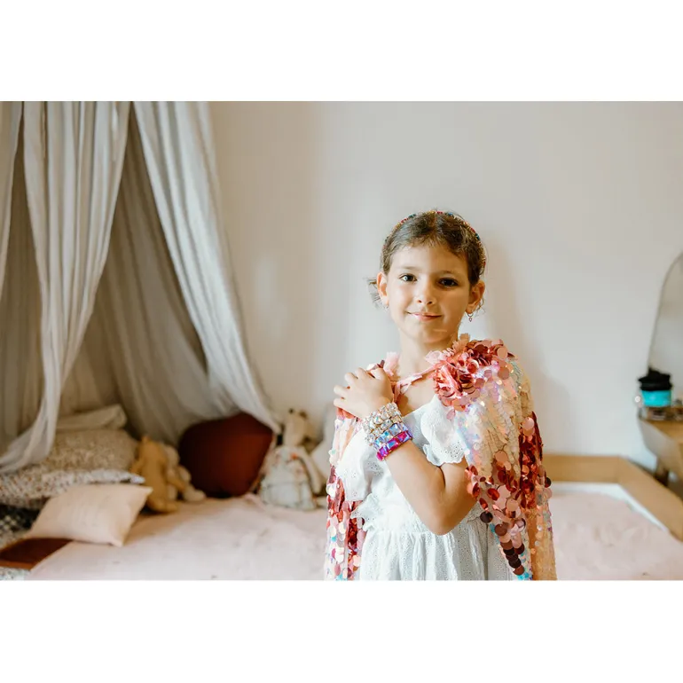 Great Pretenders Cape, The 5th Avenue Sequin Cape, Pink - Size 4-6 Years