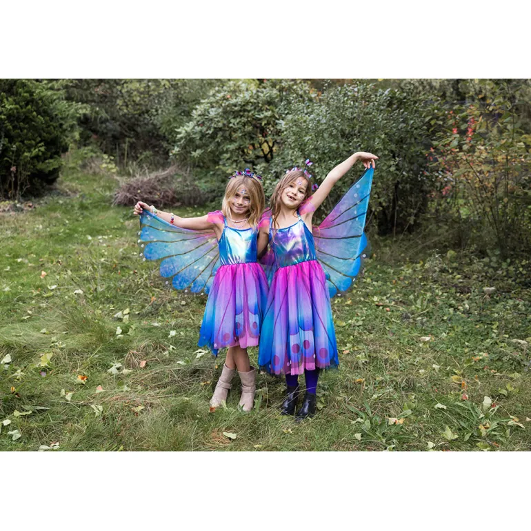Great Pretenders Dress-Up Outfit, Blue/Purple Butterfly Dress with Wings - Size 2-6 Years