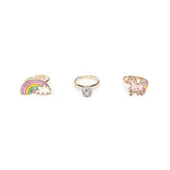 Great Pretenders 3 Finger Rings, Unicorn Rainbow