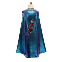 Great Pretenders Superhero Cape, Blue Lightning, Reversible - Size 5-6 Years