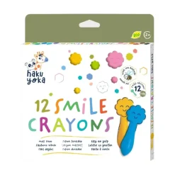 Haku Yoka, 12 Colored Crayons – Smiling Faces