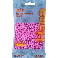 Hama Midi Beads in Bag, Pastel Pink - 1000 pcs