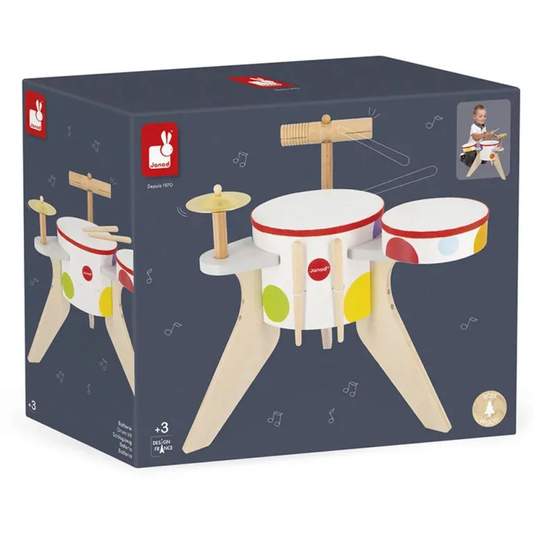 Janod Drum Set – Confetti