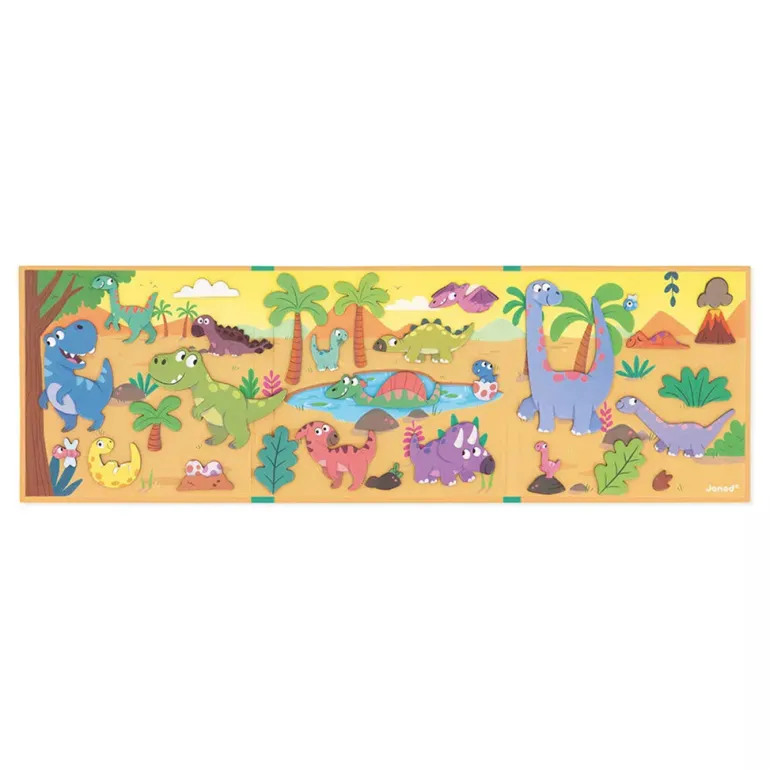 Janod Magnetic Book – Dinosaurs, 30 pcs.