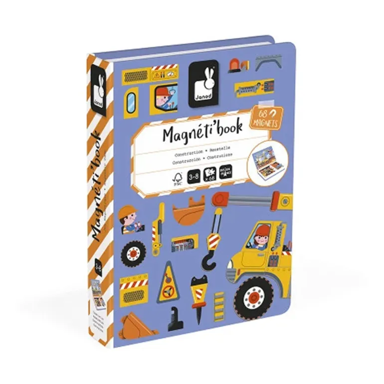 Janod Magnetic Book, 68 pcs. Construction