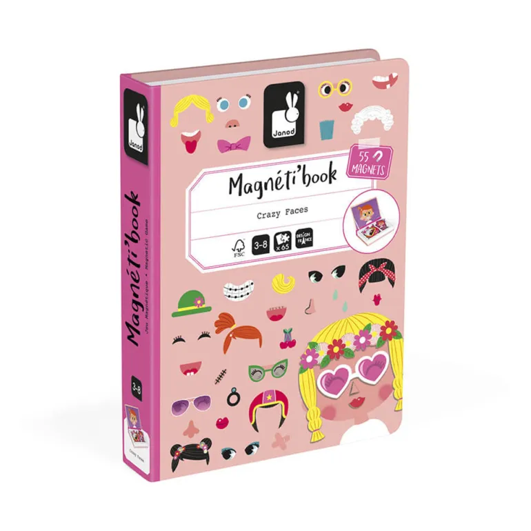 Janod Magnetic Book: Wacky Faces for Girls