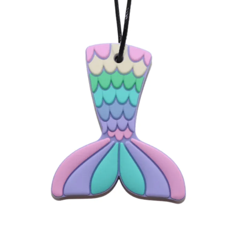 JellyStone Designs, Sensory Chew Necklace, Medium - Pastel Mermaid Tail